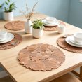 thumbnail image 4 of Yakvarog 15" Halloween Pumpkin Round Placemats, Hollow Out Fall Table Mats with Leaf Detail, Heat Resistant Non-Slip Washable Placemats for Dining Table, Thanksgiving Everyday Use, 4 of 5