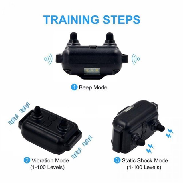 Dog Training Collar with Beep Vibration Shock and Light Training Modes Rechargeable Dog Shock Collar Waterproof Adjustable