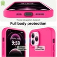 thumbnail image 3 of WWS-Compatible with iPhone 12 Pro Max Phone Case | Thickening 2.1 MM Liquid Silicone | Anti-Scratch Microfiber Lining | Full-Body Duty Heavy Protection Case for Men, Hot Pink, 3 of 4