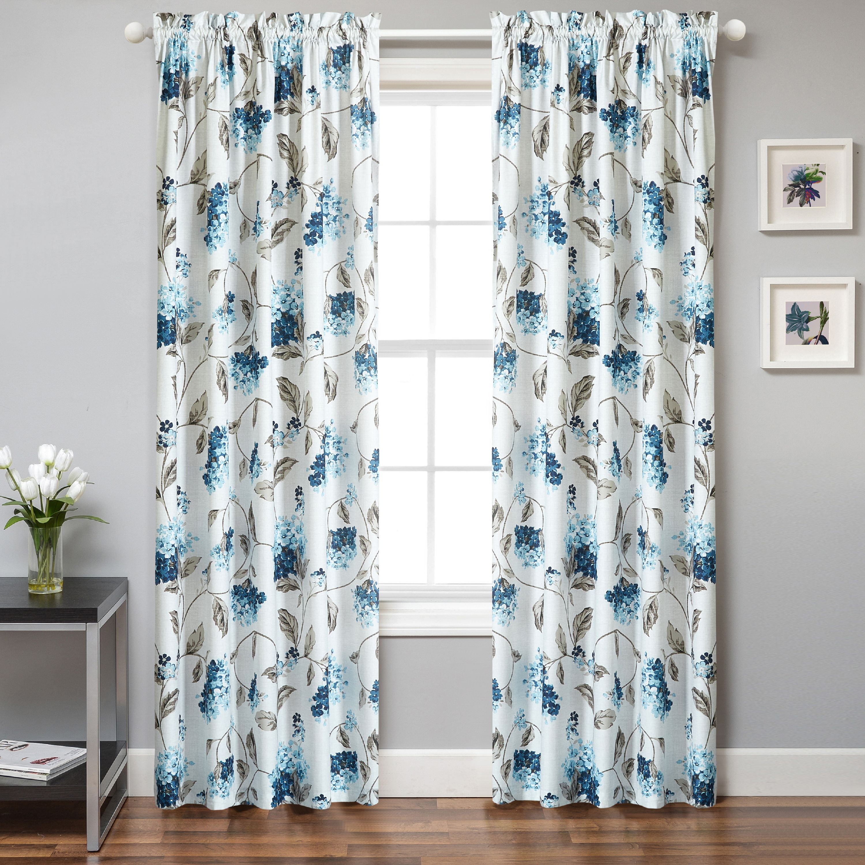 Mainstays Modern Floral Warwick Curtain Panel Set Of 2 8494