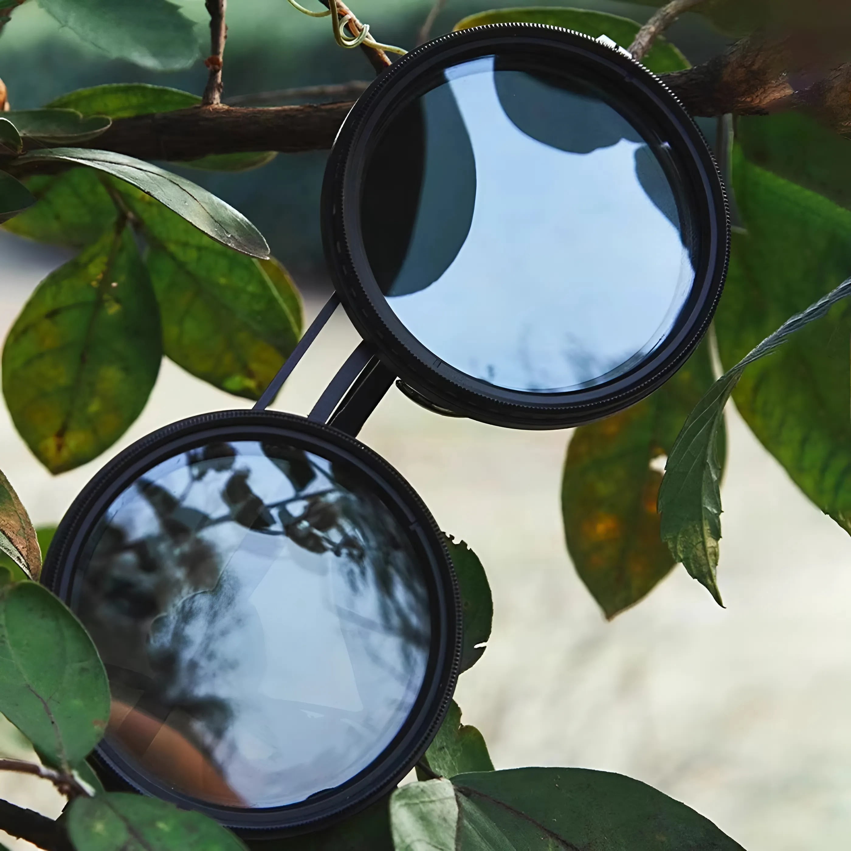 Adjustable Tint Sunglasses - Polarized ND Filter with 1-9 Gear Control, Round Anti-Glare UV Protection Eyewear