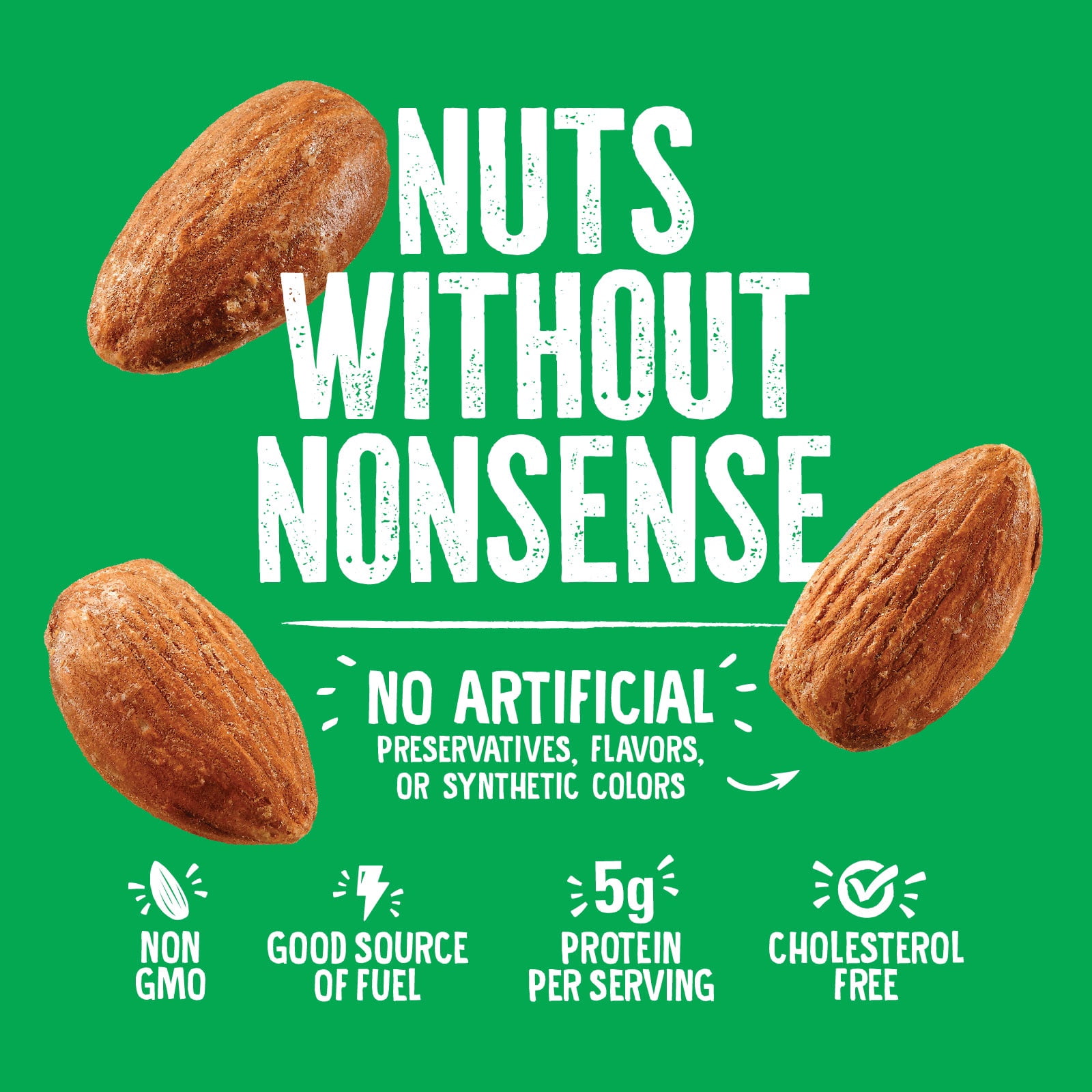Emerald Dry Roasted Almonds, 5 oz Resealable Bag (Pack of 12)