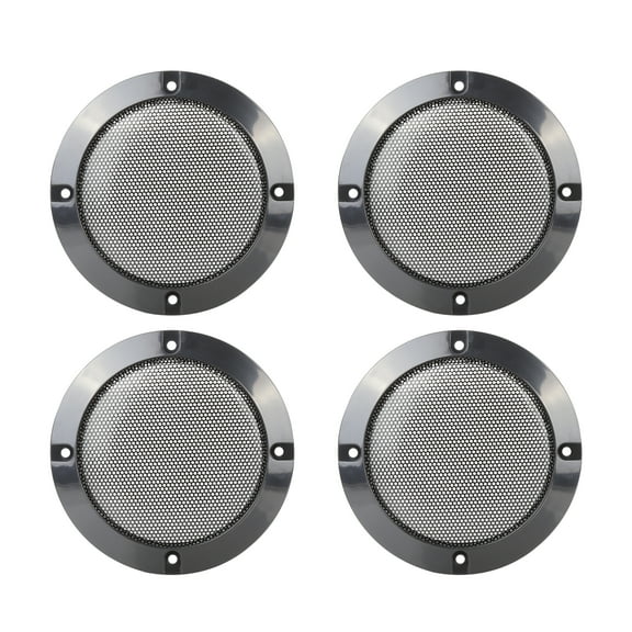 5pcs 5" Metal Glossy Audio Speaker Cover Mesh Subwoofer Horn Guard Decorative Circle Grille Protector Black for Car