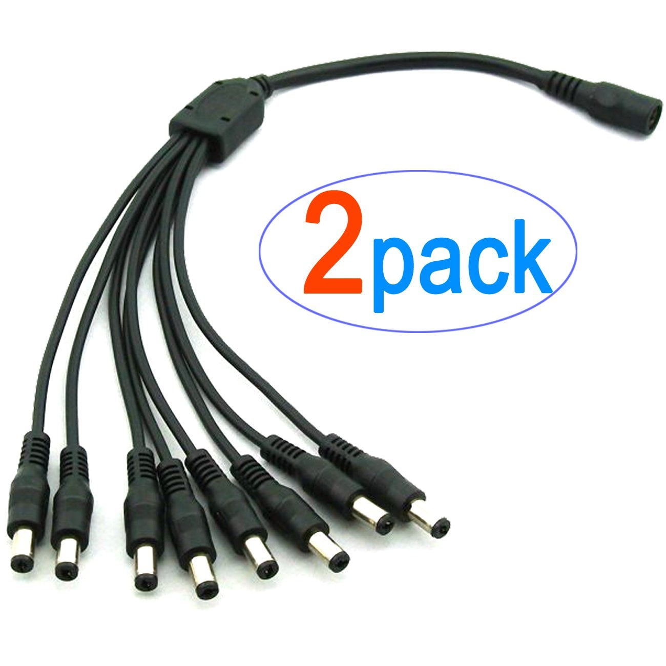 DC Power Cord Splitter Cable 1 to 2/3/4/6/8 Way For CCTV Camera LED Strip Light 