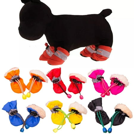4PCSSet Waterproof Pet Dog Shoes Antislip Rain Boots Footwear Cat Puppy DogHOT