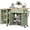 Green-D, variant on Meteorleg Kitchen Island with Power Outlets & Trash Cabinet, 2 Drawer Modern Buffet Cabinet Sideboard Coffee Bar for Dining Room Living Room, White