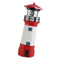 thumbnail image 2 of Faro con energía solar, faro solar respetuoso con el medio ambiente, ahorro de energía, con baliza giratoria para decoración de jardín, color rojo, 2 of 10