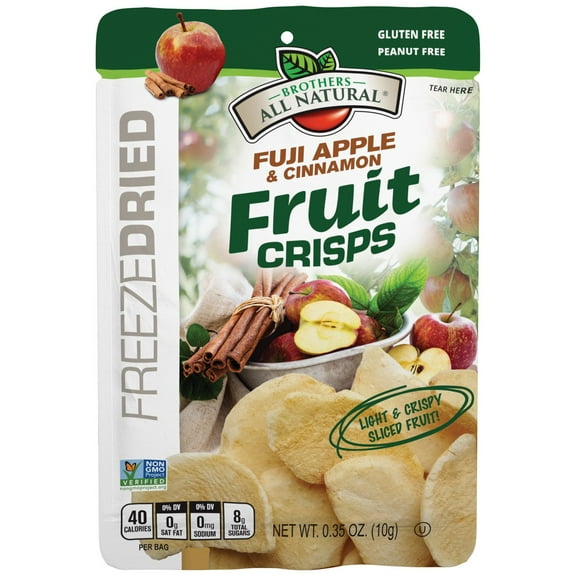 Pack of 4 Brothers All Natural Fuji Apple Cinnamon Freeze-Dried Fruit Crisps - 0.35 oz - Package may vary