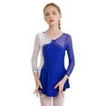 thumbnail image 4 of ZDHoor Kids Girls Shiny Rhinestone Mesh Tutu Figure Skating Dress,Sizes 6-16 Royal Blue-B 14, 4 of 7
