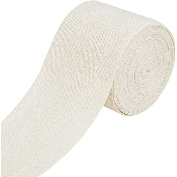 10.9 Yards Herringbone Cotton Twill Tape Trim White 3-1/8 Inch Wide Twill Tape Ribbon Bias Binding Tape for DIY Crafts Sewing Carpet Edging 1set