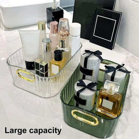 YAOMOBB Utility Storage Box Multipurpose Storage Box with Handle Large Capacity Transparent Stationery Sundries Makeup Storage Container