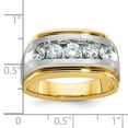 thumbnail image 2 of Diamond2Deal 14K Two-tone Gold Men's 5-Stone 1 cttw Diamond Ring Size 10, 2 of 6
