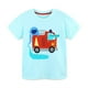 thumbnail image 1 of Ceisia Kids' Cartoon Fire Truck Print Short Sleeve Crew Neck T-Shirt for Summer Casual Wear Light Blue 2 Years Gifts, 1 of 6