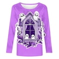 thumbnail image 4 of Heisall Womens Halloween Print T-Shirts Loose Round Neck Long Sleeve Pullover Casual Fashion Tops 2025 New Arrival, 4 of 5