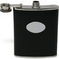 thumbnail image 3 of Black Leather 6oz Stainless Steel Flask w/Funnel GM3811, 3 of 5