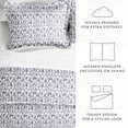 thumbnail image 6 of Noble Linens Navy Burst of Vines Print 3-Piece Duvet Cover Set, Full/Queen, 6 of 11