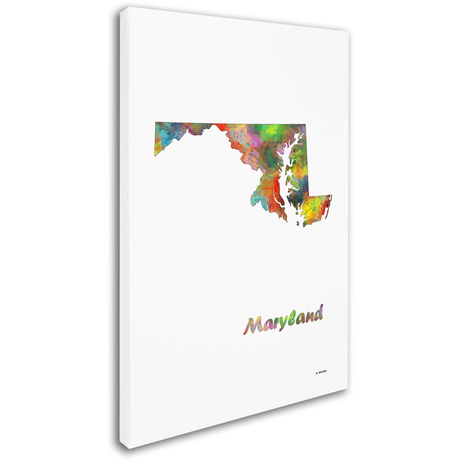 Trademark Fine Art "Maryland State Map-1" Canvas Art by Marlene Watson