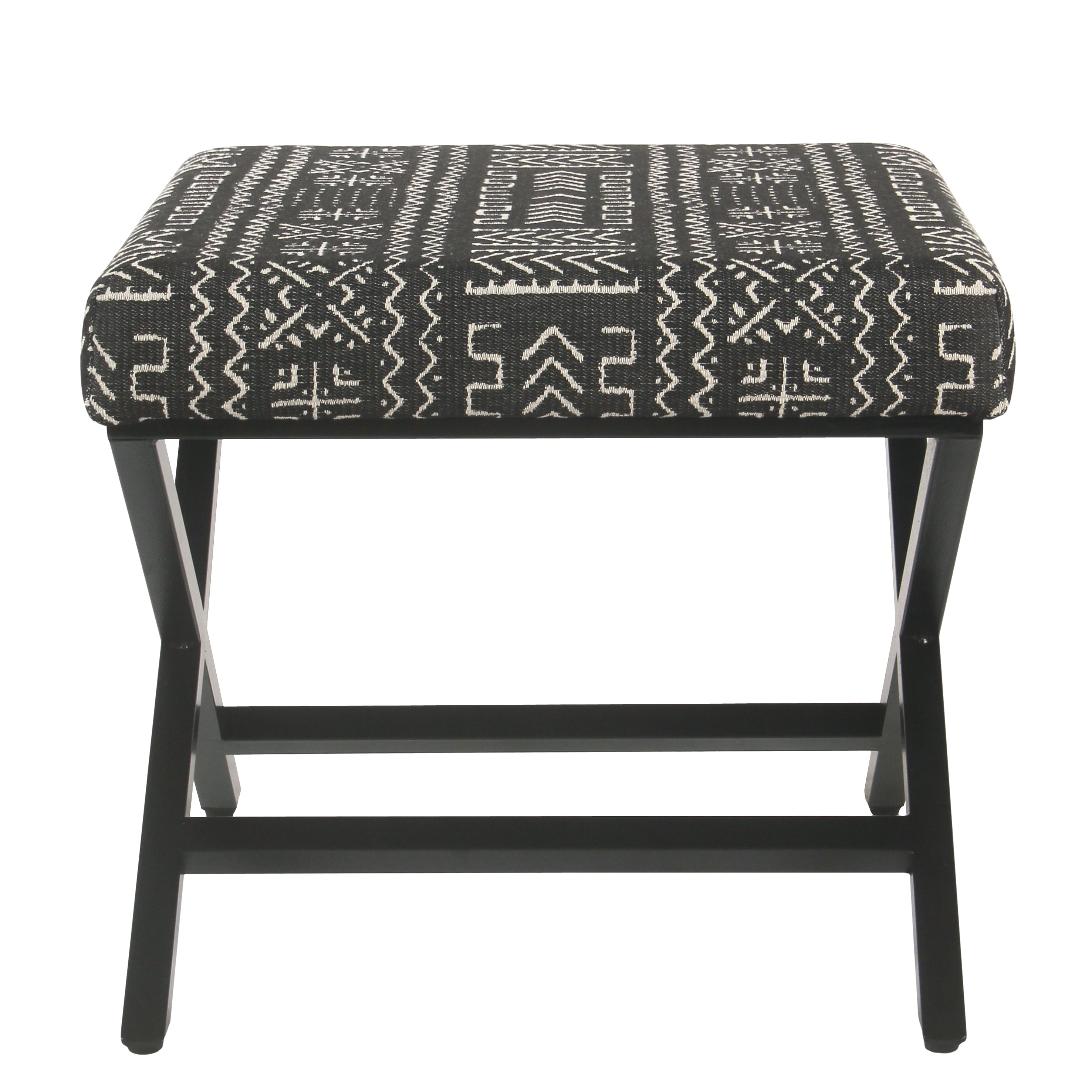 HomePop Upholstered Metal Ottoman