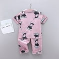 thumbnail image 2 of Uccdo Summer Toddler Boys Girls Pajamas Kids Milk Silk Short Sleeve Blouse Tops+Long Pants Sleepwear Set 1-6T, 2 of 7