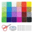 thumbnail image 1 of 24000pcs 2mm 24 Colors Glass Seed Beads for Bracelet Jewelry Making Kit, 1 of 2