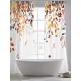 thumbnail image 5 of Brown Eucalyptus Leaves Sheer Curtains 84 Inch Length 2 Panels Set Window Treatments, Summer Botanical Weeping Watercolor Rod Pocket Semi Curtains for Living Room/Bedroom/Kitchen Décor, 104"W x 84"L, 5 of 7