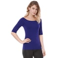 thumbnail image 3 of Día de San Patricio Camiseta Suave De Media Manga Con Cuello Redondo Entallado Para Mujer Azul S, 3 of 6