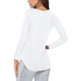 thumbnail image 2 of Womens V Neck Long/Short Sleeve T Shirts Basic Tee Tops, 2 of 3