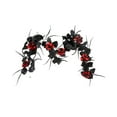 thumbnail image 2 of Halloween Decorations 5.91Ft Black Flower Garland Fake Rose Vine Hanging Rose Vines Artificial Maple Leaves Vines with Floral Hanging Flowers Ornaments for Wedding Party Mantel Home Decor, 2 of 6