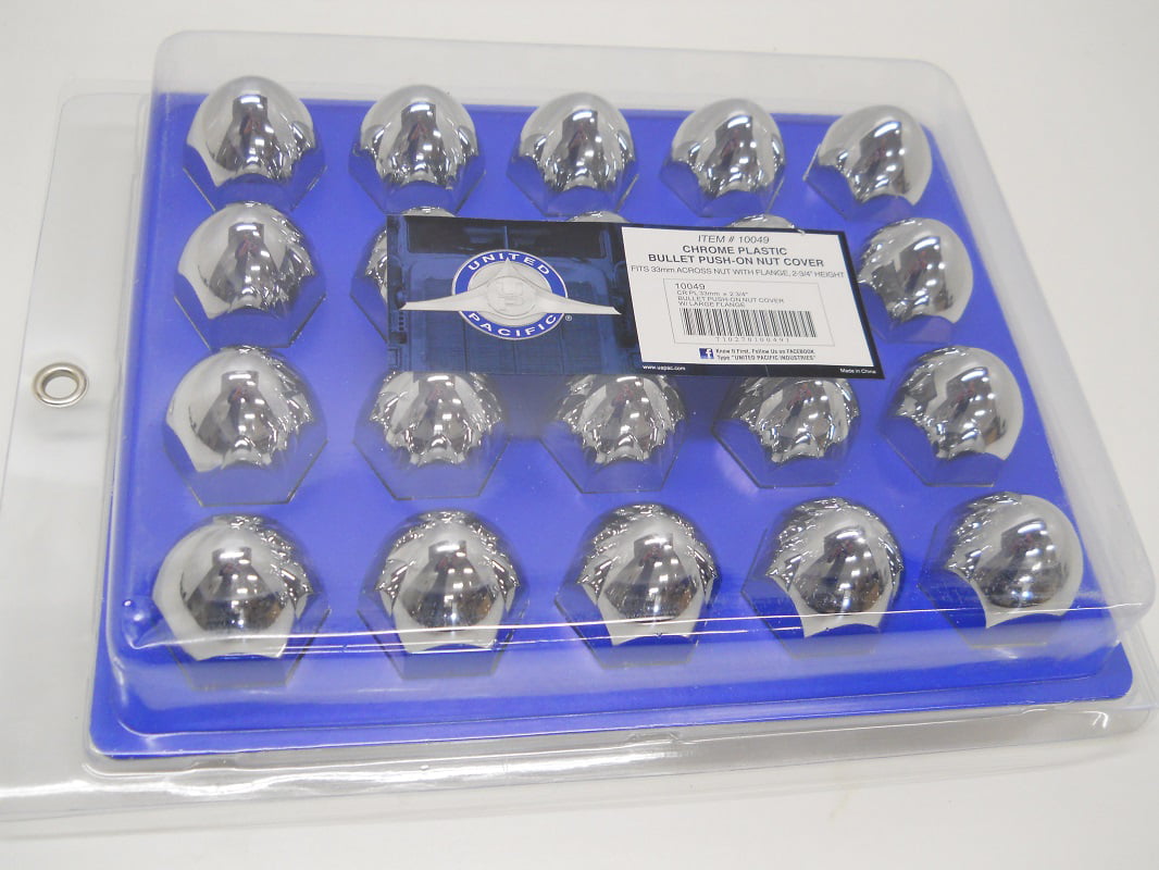 Push-On 20 Pack Details about   33 mm x 2 3/4" Chrome Plastic Bullet Nut Cover w/ Flange 