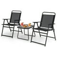 thumbnail image 6 of Spaco 3 Pieces Patio Folding Conversation Chairs and Table , Deluxe Outdoor Patio with Chairs and Table-Black, 6 of 8