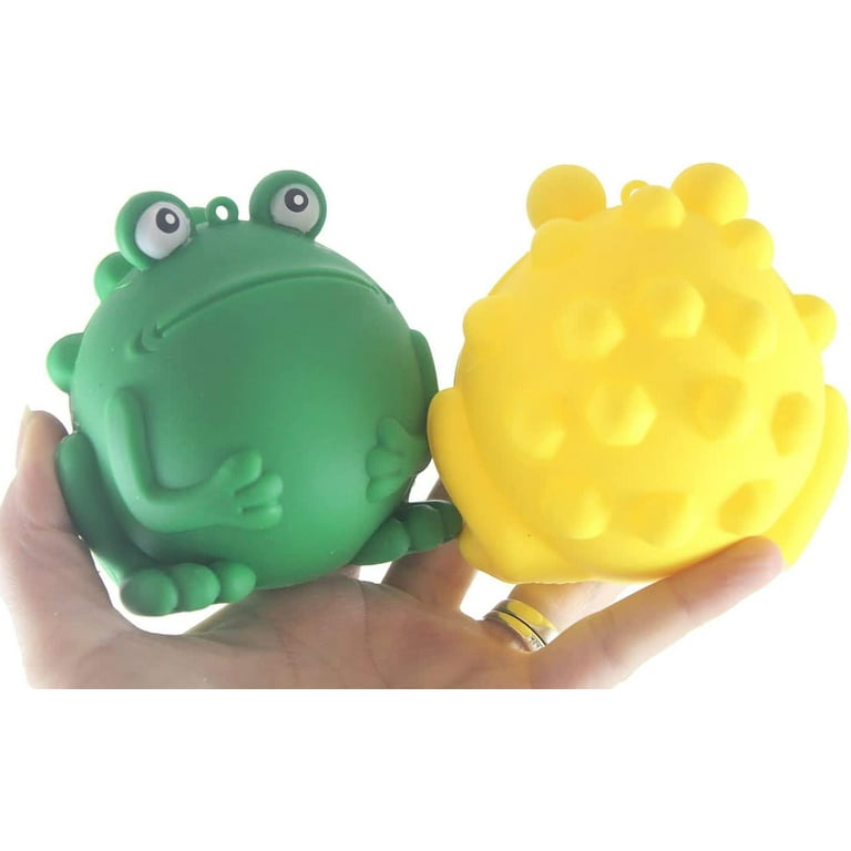 Set of 2 Frog Bubble Pop Ball - Cute Animal Poppers Squeeze - Silicone Push Poke Bubble Wrap Fidget Toy Bubble Popper Sensory Stress Toy OT (Random
