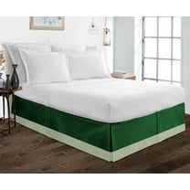 D.N.G. BEDDINGS 1 Piece Split Corner Two Tone Tailored Bed Skirt, Full Size 10 Inch Deep Pocket, 800 Thread Count, 100% Egyptian Cotton, Solid Green/Light Sage Color.