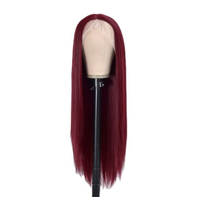 Peluca Larga Lisa de 29 Pulgadas - Fibra Resistente al Calor, Sin Pegamento, Ajustable - para Mujeres a la Moda y Cosplay