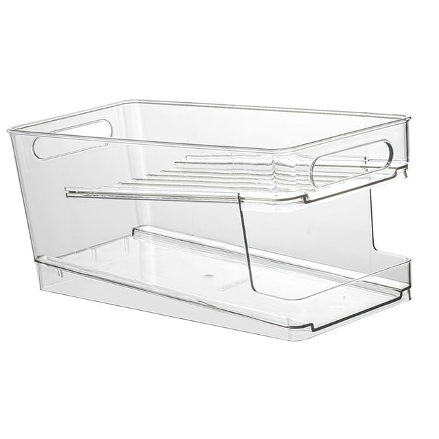 Rectángulo Refrigerador Estuches de almacenamiento Bebida Bebida Cervezas Bandeja Dispensador Recipientes transparentes Organizador de Sunnimix Estuche de almacenamiento para refrigerador