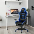 thumbnail image 3 of Goplus Massage LED Gaming Chair Reclining Racing Chair w/Lumbar Support&Footrest Blue, 3 of 10