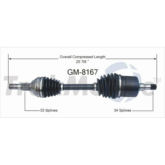 TrakMotive CV Axle Shaft GM-8167 Premium; OEM Replacement