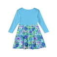 thumbnail image 4 of Abcomgle Cute Dresses for Girls 10-12 Casual A-Line Long Sleeve Tshirt Dress Floral Print Girls Skater Dress Beach Crew Neck Swing Skirt for 4-14t Kids 7-8 Years,Blue, 4 of 5