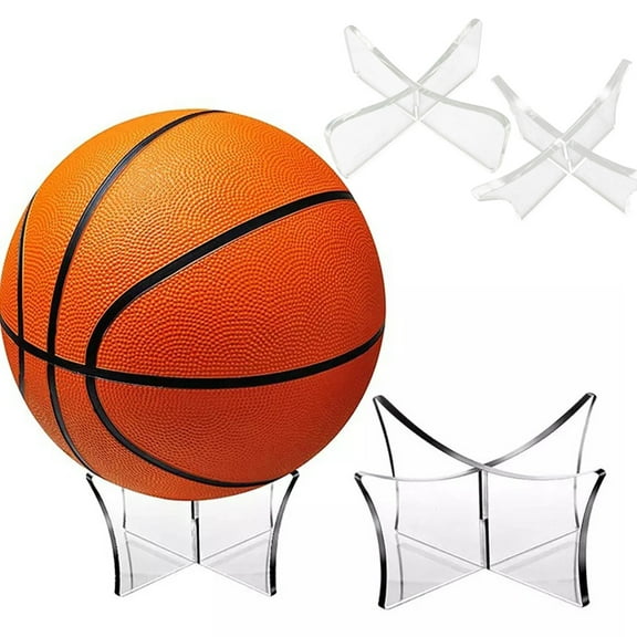 Travelwant 2Packs Basketball Stand Holder Football Stand Ball Display Stand Basketball Football Soccer Stand for Volleyball Bowling Ball Display (Acrylic)