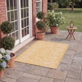 thumbnail image 4 of SAFAVIEH Courtyard Darin Botanical Indoor/Outdoor Area Rug, Gold/Ivory, 6'7" x 6'7" Square, 4 of 15