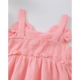 thumbnail image 5 of KIMI BEAR 2T Toddler Girl Summer Outfit Set 3T Child Girls Clothes Ruffle Sleeveless Off the Shoulder Solid Color Top Shorts 2pcs Clothing Pink, 5 of 9