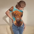 thumbnail image 2 of Fotbe Cute Cow Sunflowers Art Body de Mujer con Cuello Redondo y Mangas Cortas, Sin Mangas Ajustado, Suave, Cómodo y Básico-Small, 2 of 6