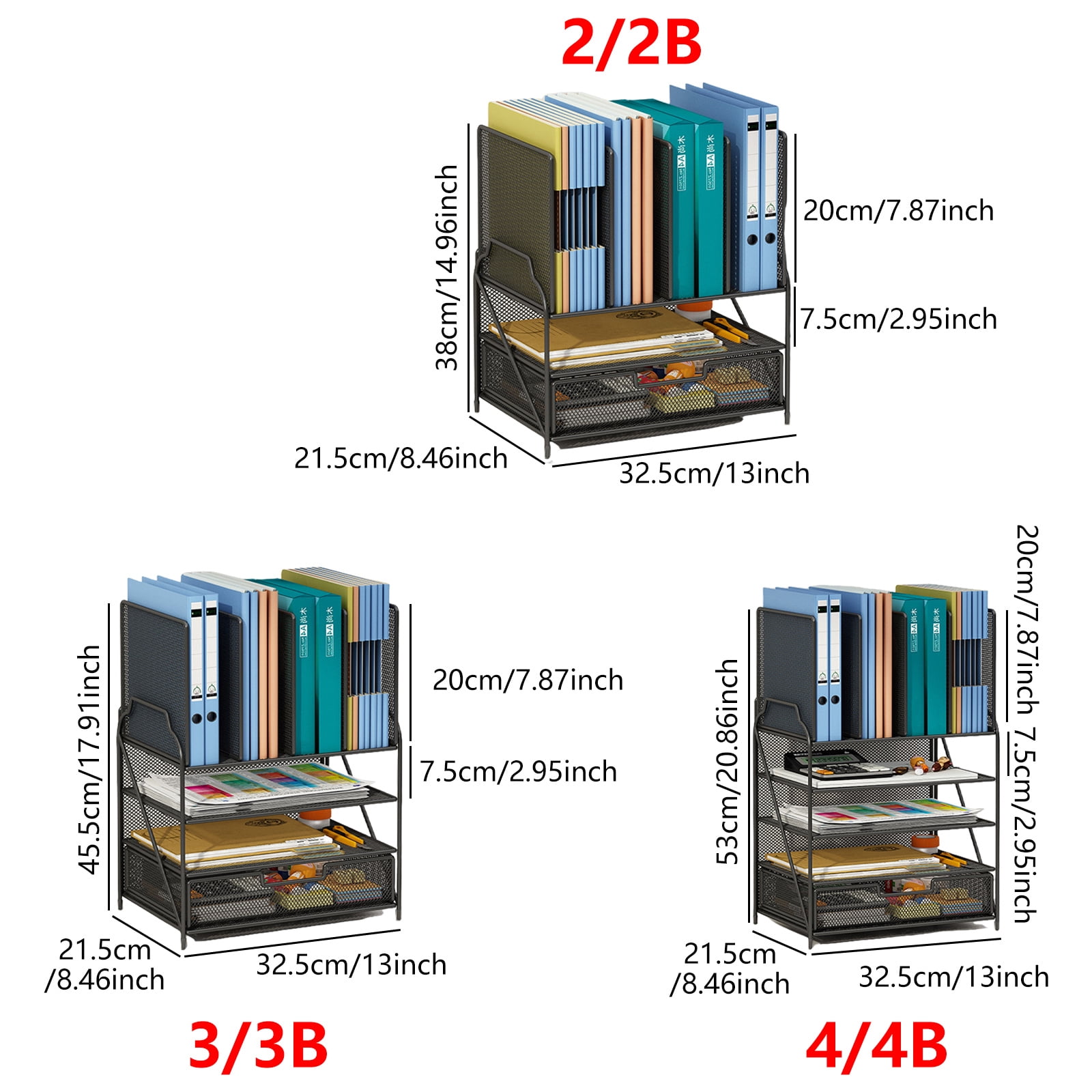 Large Capacity Desk Organiser Pen Holders Paper Letter Tray with File Holders Desk Accessories for Office