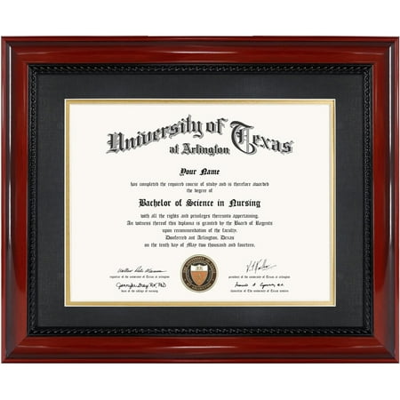 GraduationMall Documents Diploma Certificate Frame Cherry Solid Wood with Intricate Black Rope for 8.5 x 11 /11 x 14