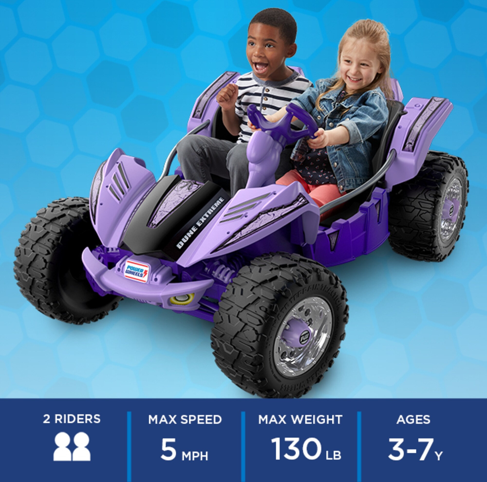 12V Power Wheels Dune Racer Extreme Battery-Powered Ride-on, Purple, for a Child Ages 3-7 - image 2 of 6