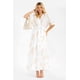thumbnail image 3 of Vestido bordado de hojas Roman Fashion /Juvenil, 6067 (Blanco) blanco G, 3 of 4