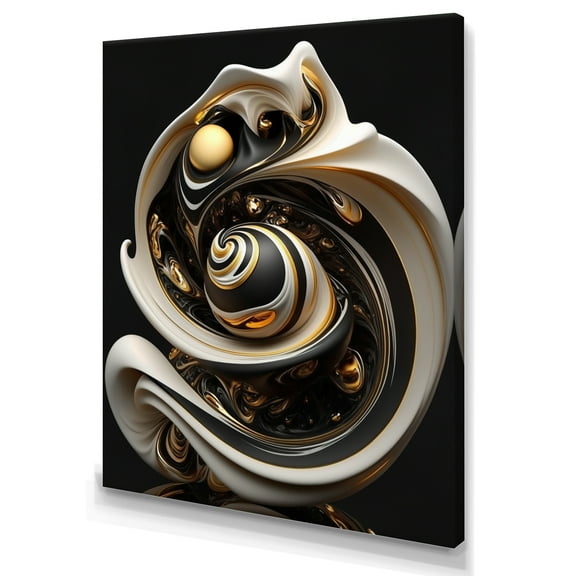 Designart Liquid White Stained Glass V Canvas Wall Art