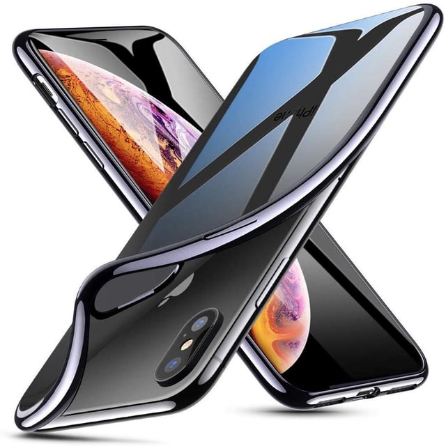 Funda delgada ESR Essential Slim para iPhone XS MAX Transp borde Negro