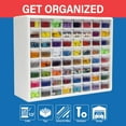 thumbnail image 2 of 64-Drawer Plastic Drawer Storage Cabinet for Garage Organization, Bead Organizer, Building Bricks Storage, Teacher Toolbox, Makeup Organizer, 20" W x 6" D x 16" H, 10164 White, 2 of 8