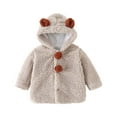 thumbnail image 2 of LFEOOST Baby Girls Boys Lamb Fleece Hooded Cape Plus Velour Warm Coat Kids Winter Thickening Comy Outdoor Sweater Coat (Beige, 2 Years), 2 of 5