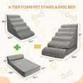"LitaiL 30""H Dog Stairs for Bed/Sofa, 6 Tiers Foam Steps, NonSlip Pet